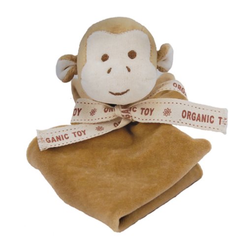 Eco Friendly Miyim Baby or Childrens Organic Cotton Monkey Security Blankie 8 x 8-Non Toxic