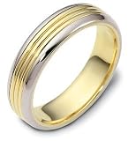 5.5mm Titanium & 14 Karat Yellow Gold Comfort Fit Wedding Band Ring