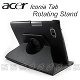 Fintie Black 360 Degree Rotating Stand Leather Case Cover for Acer Iconia Tab A500 Android Tablet