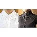 Ikee Design 2pcs Set Women's Detatchable False Shirt Lace Collar Dickey 70% Cotton Black and White