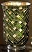 ELEMENTS GREEN MOSAIC GLASS HURRICANE/VASE - ELEMENTS COLLECTION 7.75 INCH GREEN MOSAIC GLASS HURRICANE/VASE