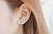 Gold Shell Pearl Flower Ear Vine Wrap Pin Sweep up Ear Cuffs Climber Earrings