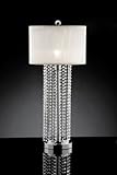 New: Contemporary Lampshade w/ Crystal Chain Table Lamp