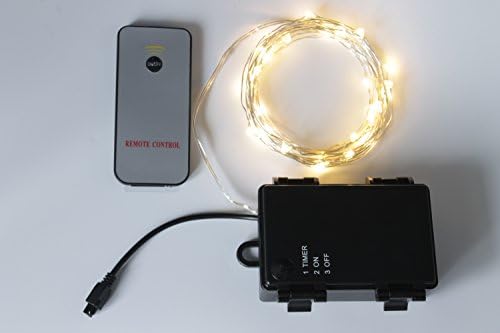 10ft Battery String Lights, 30 LEDs Starry Light Copper Wire with Waterproof Timer and Remote Control, Warm White,1 Pack