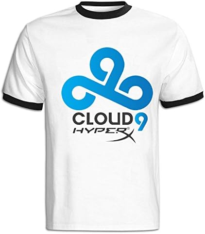 QANG Men's Cloud9 csgo HyperX ComfortSoft T-Shirt white&amp;black M