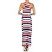 Hollywood Star Fashion Women's Striped Long Full Length Racerback Tank Dress