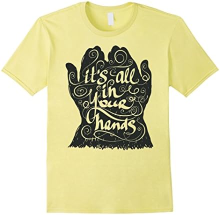 Men's It's all in your hands Inspirational Meditation T-shirt 3XL Lemon