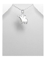 Elephant Pendant Necklace In 92.5 Sterling Silver