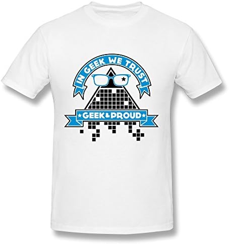 Sihan Geek Proud Trust Men's Funny T-shirt Size L White