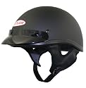 DOT Solid Flat Black Half Helmet - Size : Large