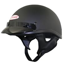DOT Solid Flat Black Half Helmet - Size : Large