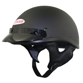 DOT Solid Flat Black Half Helmet – Size : Large