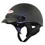 DOT Solid Flat Black Half Helmet - Size : Large