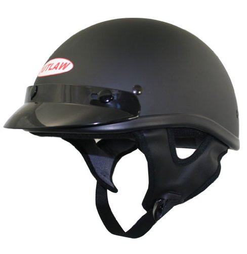 DOT Solid Flat Black Half Helmet - Size : Small