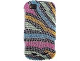 Diamond Phone Protector Cover Case Rainbow Zebra For Motorola CLIQ 2
