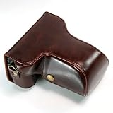 i-Beans Panasonic Lumix GF3用カメラケース 【全4色】 DMC-GF3 デジカメケース ストラップ付 ブラウン Leather Case for Lumix GF3 Camera (1552-1) DSLR Leather