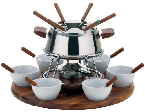 Kela 66470 Fonduekarussell Armata 23-teilig aus Edelstahl 18/8 inklusive Pastenbrenner