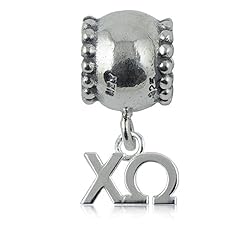 Chi Omega Silver Daisy Charm Bead