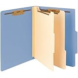 Smead Classification File Folder, 2 Divider, 2" Expansion, Letter Size, Blue, 10 per Box (14001)