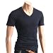 Mens Casual Short Sleeve Single Color V neck T-shirt (Asian L, US M/Navy)