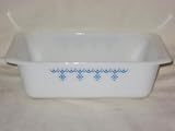 Vintage 1970's Pyrex " Snowflake Blue " Loaf Baking Pan
