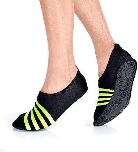 Flexible Barefoot Water Skin Shoes for Beach Swim Surf Yoga Exercise (Small 6-6.5 B(M), Black)