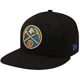 NBA New Era Denver Nuggets Black Primary Logo 59FIFTY Flat Bill Fitted Hat (7 1/8)