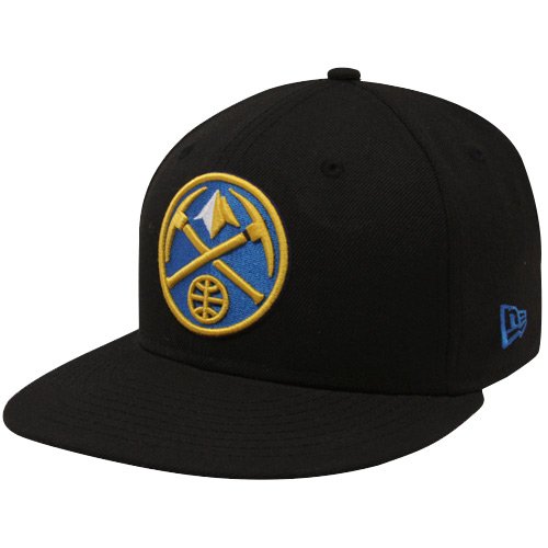 NBA New Era Denver Nuggets Black Primary Logo 59FIFTY Flat Bill Fitted Hat (7 1/8)