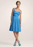 Davids Bridal Bridesmaid Dresses Short Cotton Sateen Spaghetti Strap Dress Style F14138
