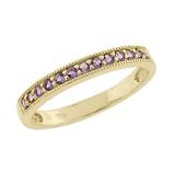 10k Yellow Gold Amethyst Single Band Ring