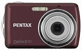 Pentax Optio E70 10MP Digital Camera with 3x Optical Zoom and 2.4 inch LCD (Wine Red)