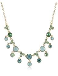 Napier "Lovely Style" Gold-Tone Green Necklace, 19"