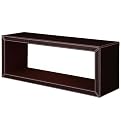 Faux-Leather Rectangle Wall Shelf - Brown (Medium)