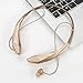 GJT®Wireless Stereo Bluetooth 4.0 Headsets Headphones Flex Neck Strap EarBuds Lightweight Noise Cancelling Earphones for iPhone,Samsung,Android Cellphones Enabled Bluetooth Device(GOLD)