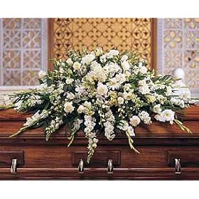 Deluxe Pure White Casket Spray by 