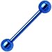 Blue Electro Titanium Barbell Tongue Ring