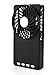 Welltop® Mini Mirror Fan Handheld Pocket Fan Electric Personal Fans 3 Speeds Portable Mini USB 18650 Rechargeable Emergency Power Bank Ultra-thin Summer Fan (Black)