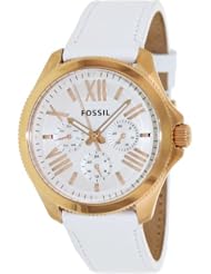 Fossil Cecile Multifunction Leather Watch - White With Rose Am4486