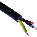 Black Rubber Flexible Cable 1.5mm 3-core - per metre