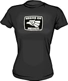 Hecho en (Made In) Mexico Classic Logo Women's Tee Shirt Large-Black-Regular Fit