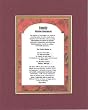 Touching and Heartfelt Poem for Home - Family Mission Statement Poem on 11 x 14 Inches Double Beveled Matting