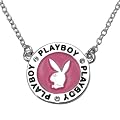 Playboy Necklace Pink Enamel Bunny Logo Authentic Licensed Jewelry CPBN3145