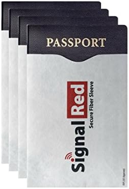 Fiber RFID Protector Passport Case - Set of 4 RFID Blocking Sleeves; Fit in Wallet and Purse