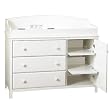 South Shore Furniture, Cotton Candy Collection, Changing Table with 2 Pull-Out Shelves, Pure White