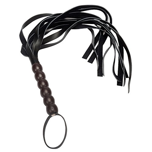 BoshihoÂ® Suede Genuine Leather Hand Floggers for Sex Whips Couples Role Play Kit (Black)