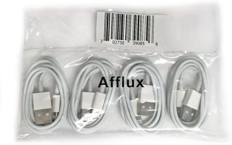 Afflux 4 Pcs USB Data Cable Wire 8 Pin to USB Charging Charger Cord Cable for iPhone 5 5S 5C iPod Touch 5 iPad 4 iPad Mini Nano Latest Model Compatible with iOS 7.1 (4' cable 4 Piece)