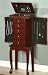 Beautiful Rich Brown Finish Jewelry Armoire with Mirror