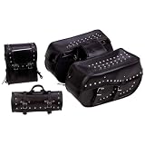 Diamond Platetrade 4pc Heavy-Duty Waterproof PVC Black Motorcycle Luggage Set