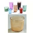 Carlisle 9 oz Old Fashion Crystalon Stack All Ribbed Texture Break-Resistant SAN Color: Amber / Quantity: One Dozen (12)