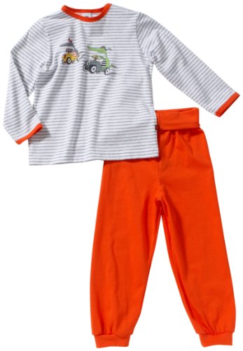 Sanetta Baby - Jungen Schlafanzug (Zweiteiler gestreift 220794, Gr.80, Orange (Weiss/Grau  Preisvergleich